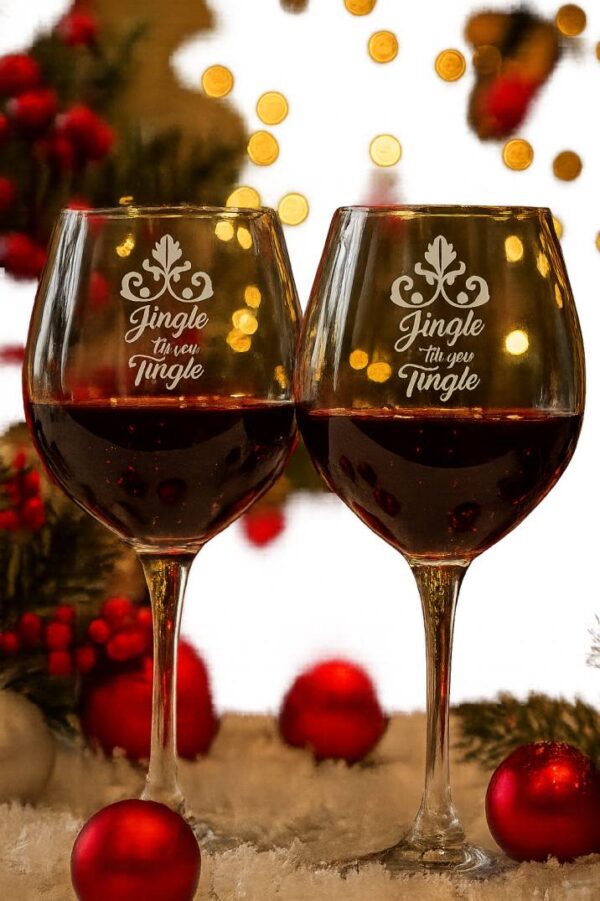 Jingle Till You Tingle Wine Glasses Set of 2