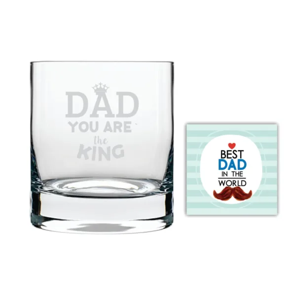 You are King Dad  Engraved Whiskey Glass