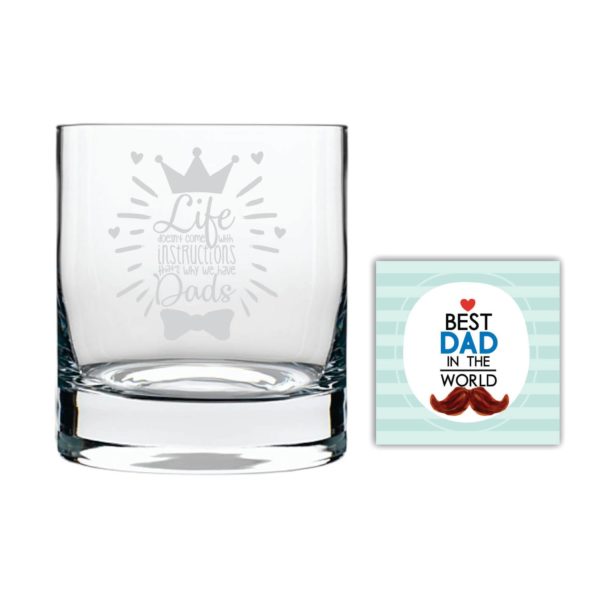 Moustache Awesome Dad Whiskey Glass