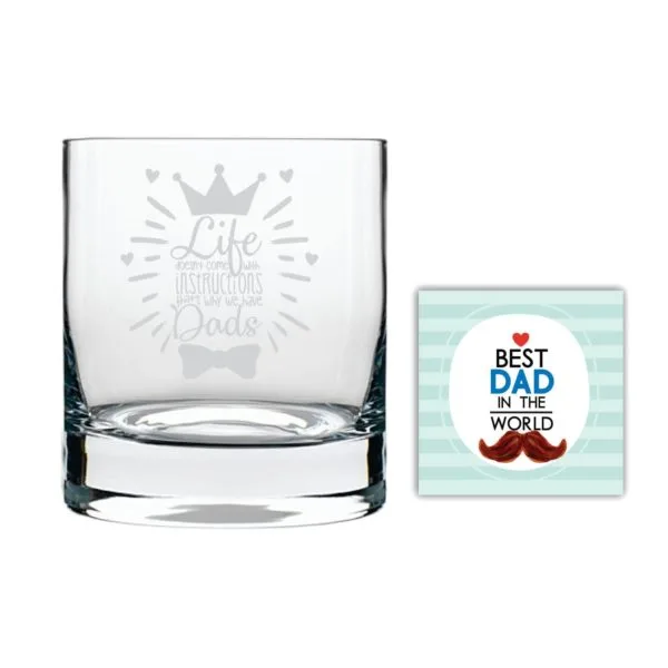 Life Doesnt Come With Instructions but Dad Whiskey Glass