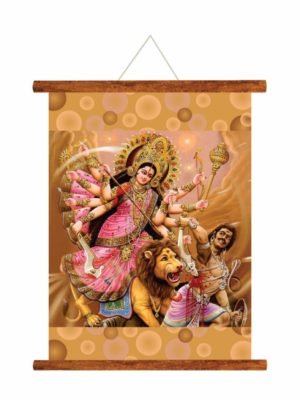 Maa Durga Mahishasur Vadh Canvas Scroll