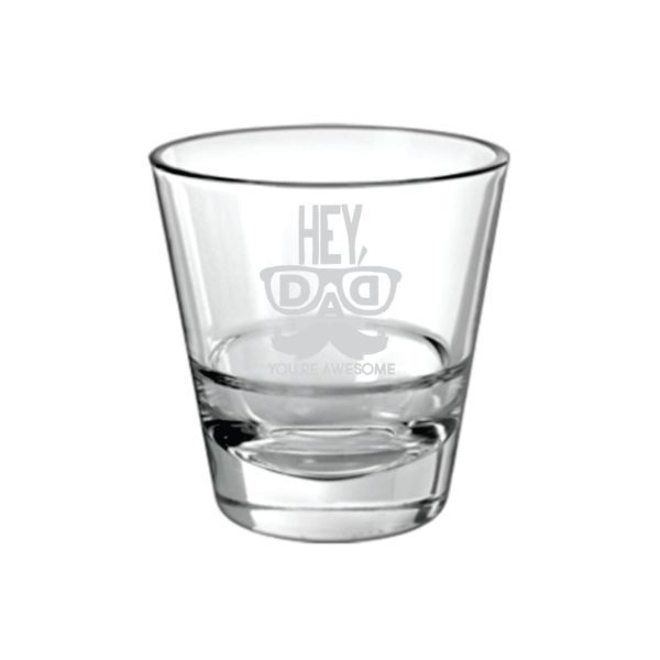 Moustache Awesome Dad Whiskey Glass