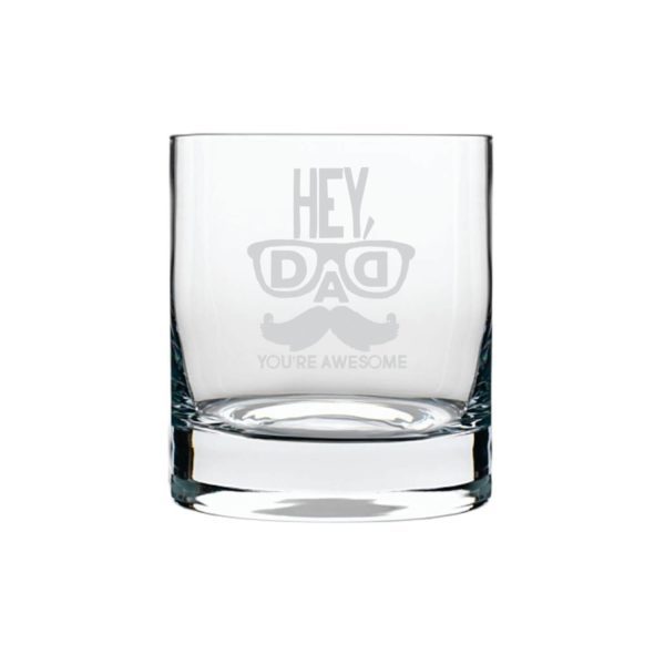 Moustache Awesome Dad Whiskey Glass