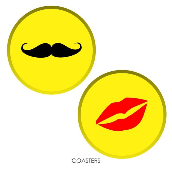 Engraved Moustache & Kiss Beer Glasses