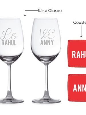 Engraved Love Champagne Flutes