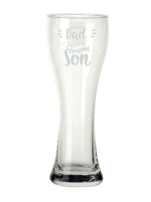 Proud Dad of a Freaking Awesome Son Beer Pilsner Glass
