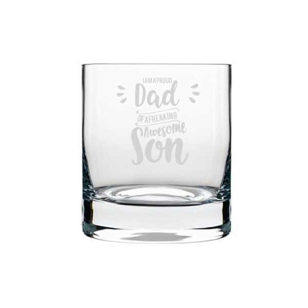 Moustache Awesome Dad Whiskey Glass