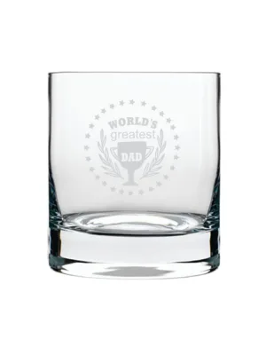 Worlds Greatest Dad Trophy Whiskey Glass