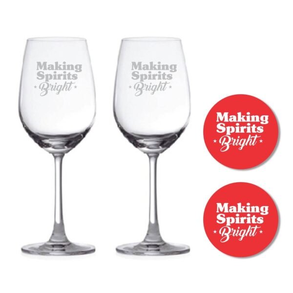 Making Spirits Bright Wine Glasses Set of 2