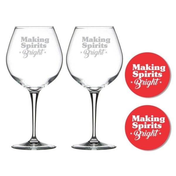 Making Spirits Bright Wine Glasses Set of 2