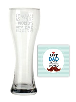 Worlds Best Dad Belongs to me Beer Pilsner Glass