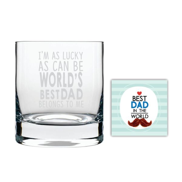 Moustache Awesome Dad Whiskey Glass