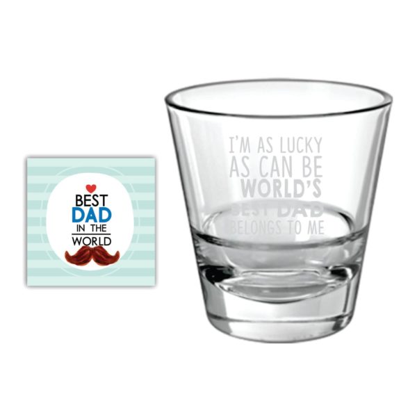 Moustache Awesome Dad Whiskey Glass