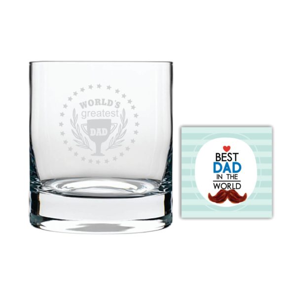 Moustache Awesome Dad Whiskey Glass