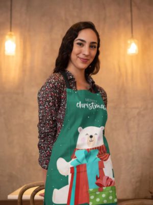 Cute Bear Printed Christmas apron