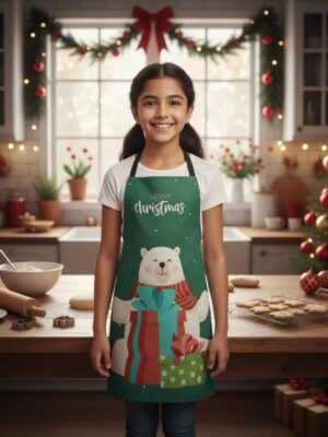 Cute Bear Printed Christmas apron