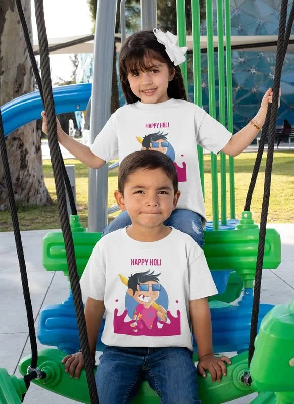 Holi Kids T-Shirts Printed Naughty Kids