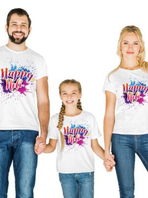 Happy Holi Matching Family T-Shirts