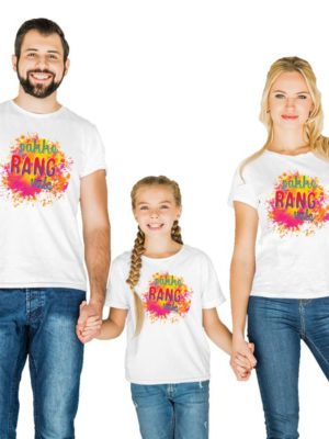 Pakke Rang Vale Matching Holi Family T-Shirts