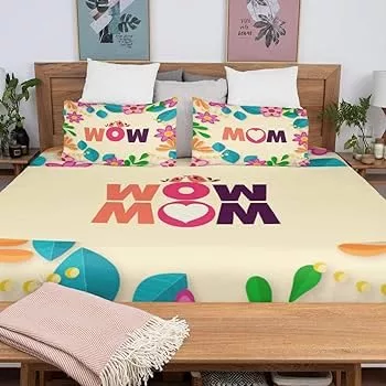 Beautiful Incredible Mom King Size Double Bedsheet with 2 Pillow Covers