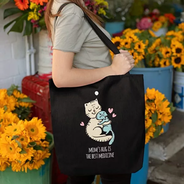 Mom Hug is the Best Medicine Tote Bag