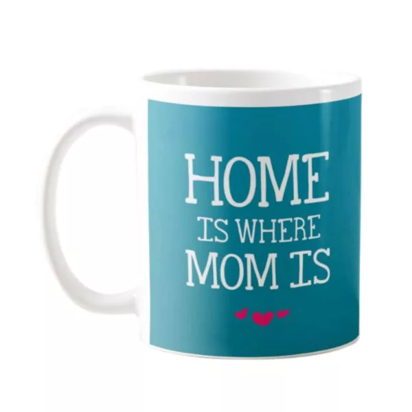 TheYaYaCafe Home is Where Mom is Ceramic Coffee Mug (11 oz/330ml) with Coaster