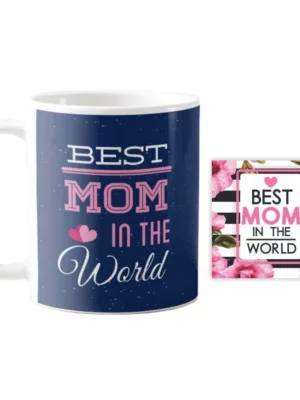 TheYaYaCafe Best Mom in The World Ceramic Coffee Mug with Coaster (330 ml)