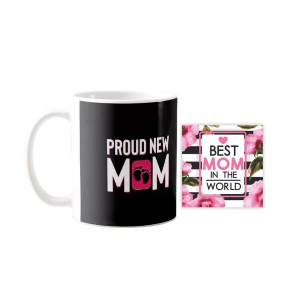 YaYa cafe Mothers Day Gifts for Proud New Mom Magic Coffee Mug with Coaster