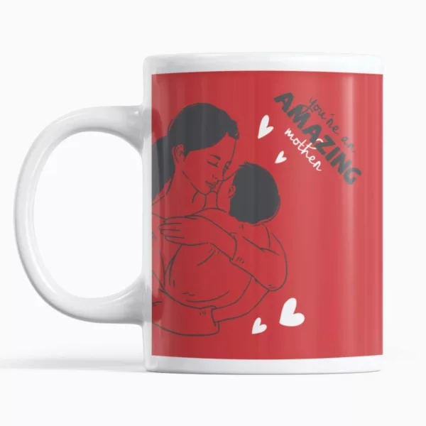 TheYaYaCafe Birthday Gifts for Mom 325ml I Love Mom Printed Coffee Mug with Coaster Combo