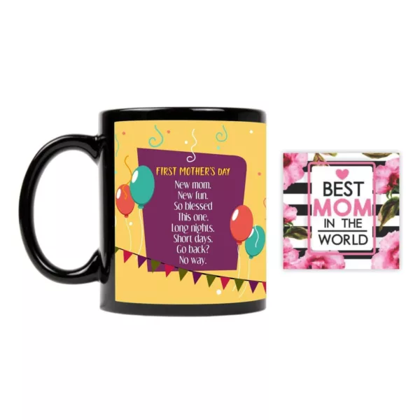 TheYaYaCafe Yaya Cafe Mothers Day Gifts for New Mom First Mother Day Coffee Mug with Coaster