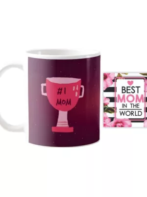 TheYaYaCafe Yaya Cafe Mothers Day Gifts for No. 1 Mom Coffee Mug with Coaster