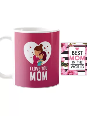 TheYaYaCafe Yaya Cafe Mothers Day Gifts for I Love You Mom Coffee Mug with Coaster