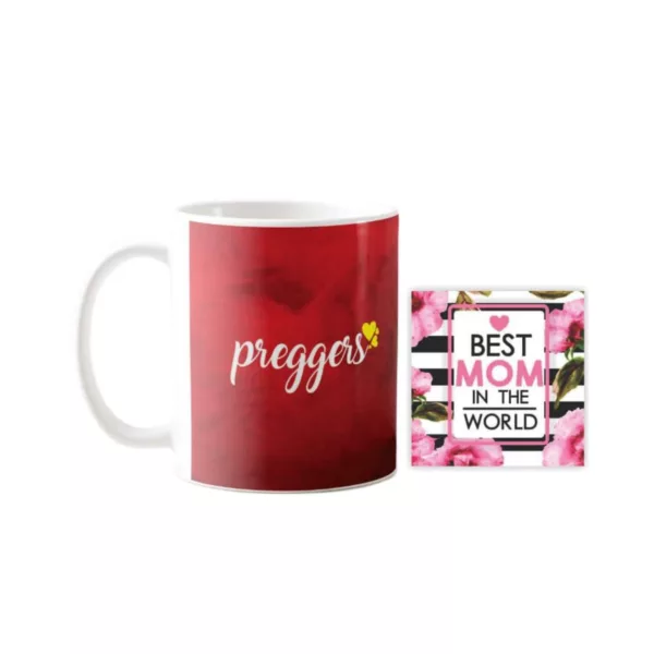 YaYa cafe Mothers Day Gifts for Pregnant Women Preggers Magic Coffee Mug with Coaster