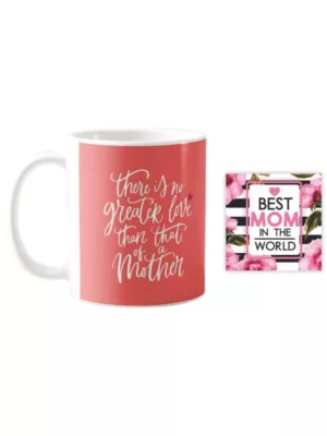 TheYaYaCafe Mothers Day There is No Greater Love Than That of a Mother Coffee Mug with Coaster