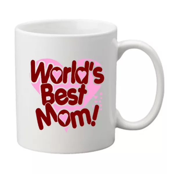 TheYaYaCafe Yaya Cafe Mothers Day Gifts, Heart Worlds Best Mom Coffee Mug for Mother, Coaster Combo Set of 2