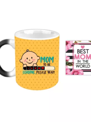 YaYa cafe Mothers Day Gifts for Pregnant Women Mom to Be Magic Coffee Mug with Coaster