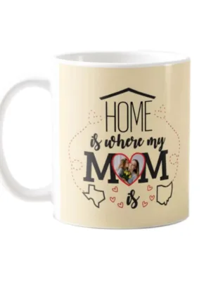 Yaya Cafe Mothers Day Gifts Personalised Home is Where Mom is Photo Coffee Mug for Mother