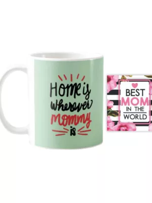 TheYaYaCafe Home is Wherever Mommy is Mothers Day Gift Coffee Mug with Coaster