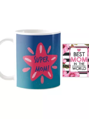 TheYaYaCafe Yaya Cafe Mothers Day Gifts for Super Mom Coffee Mug with Coaster