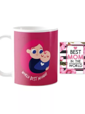 TheYaYaCafe Yaya Cafe Mothers Day Gifts for World Best Mommy Coffee Mug with Coaster