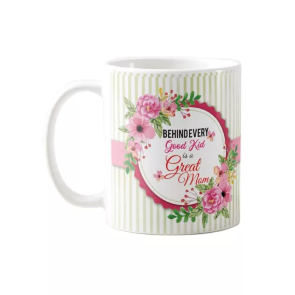 YaYa cafe Mothers Day Gifts Behind Every Good Kid is a Great Mom Coffee Mug with Coaster