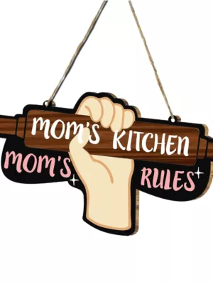 Moms Kitchen Moms Rule Wall Door Hanging