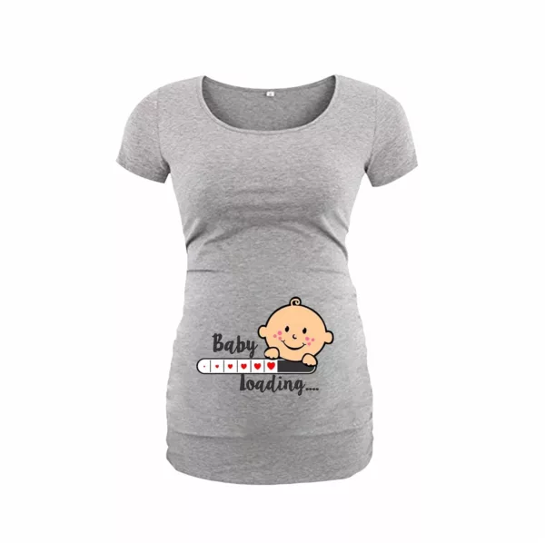 TheYaYaCafe Mothers Day Cute Funny Baby Loading Women's Pregnancy Maternity T-Shirt Top Tee Round Neck Half Sleeves