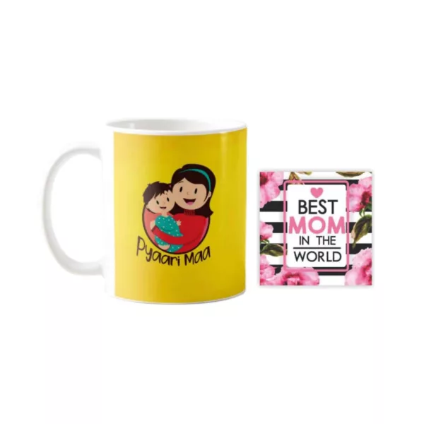 TheYaYaCafe Yaya Cafe Mothers Day Gifts for Pyaari Maa Magic Coffee Mug with Coaster