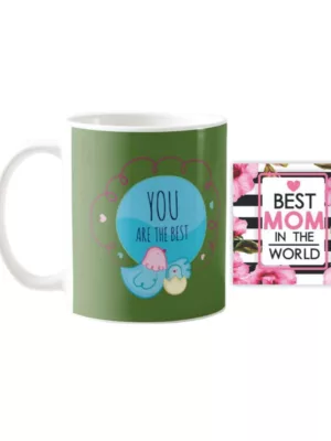 YaYa cafe Mothers Day Gifts for Mom You are The Best Coffee Mug with Coaster