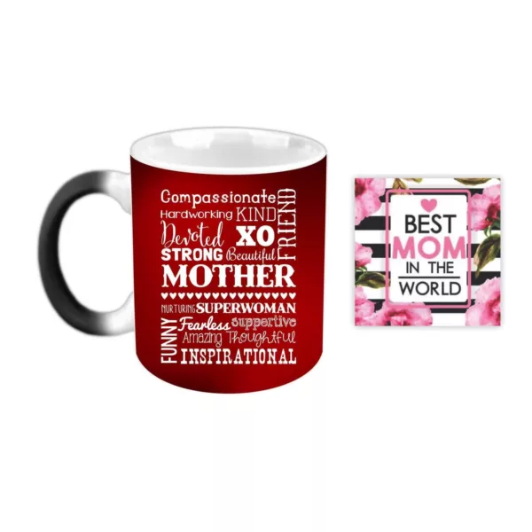 TheYaYaCafe Yaya Cafe Mothers Day Gifts Strong Mom Magic Coffee Mug with Coaster