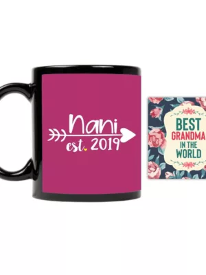 TheYaYaCafe Yaya Cafe Mothers Day Gifts for Grandmother Nani Est. 2019 Coffee Mug with Coaster