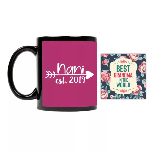 TheYaYaCafe Yaya Cafe Mothers Day Gifts for Grandmother Nani Est. 2019 Coffee Mug with Coaster