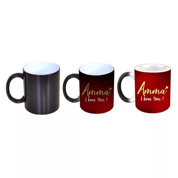 YaYa cafe Mothers Day Gifts for Amma I Love You Magic Coffee Mug with Coaster