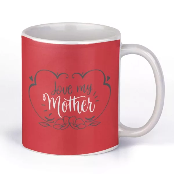 TheYaYaCafe Birthday Gifts for Mom 325ml I Love Mom Printed Coffee Mug with Coaster Combo